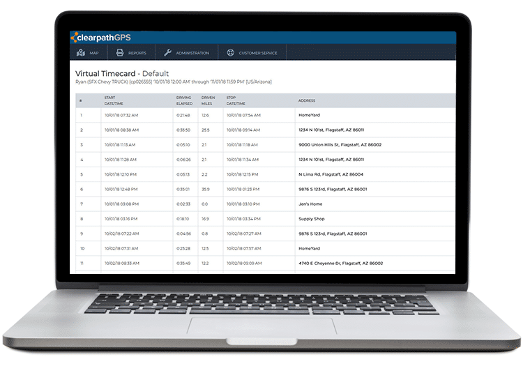 Virtual-timecard-gps-vehicle-tracking